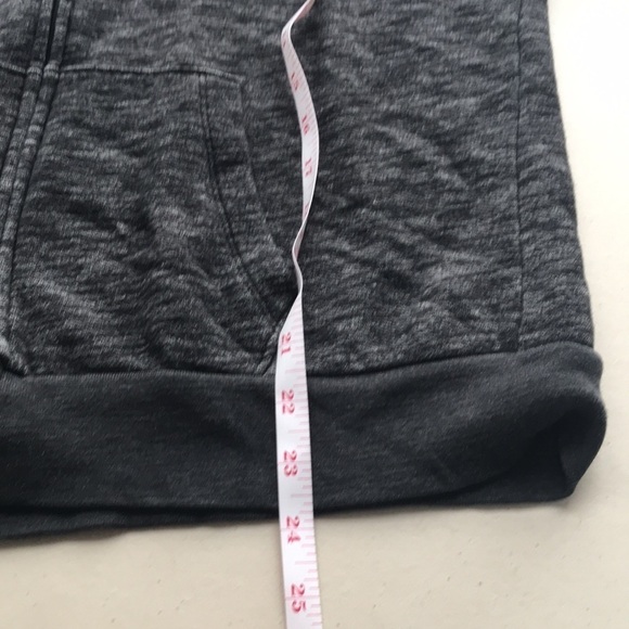 VICTORIA’S Secret Pink Snap Sleeves Full Zip Hoodie black marled size Medium - Picture 9 of 11